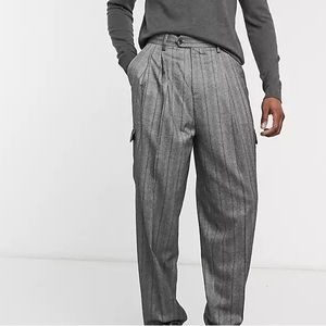 ASOS Gray Striped Cargo Pants